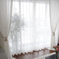White Yarn Pure Color Curtain
