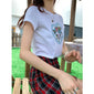 Summer Cartoon Print Short Sleeve