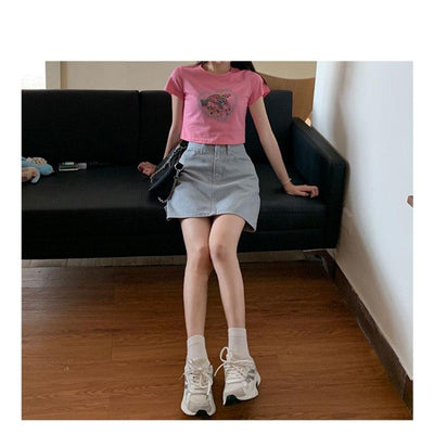 Summer Cartoon Print Short Sleeve