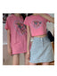 Summer Cartoon Print Short Sleeve